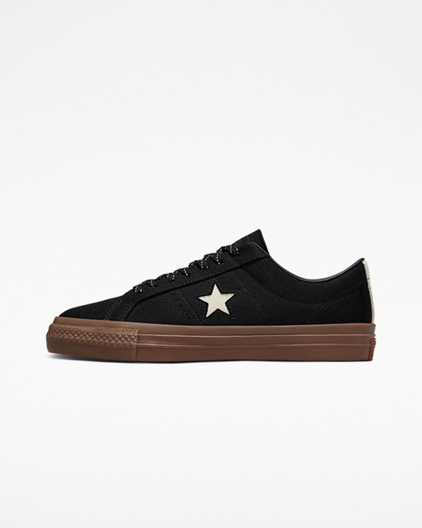 Zapatillas Skate Converse One Star Pro Cordura Canvas Mujer Negras Blancas | PE P7428E